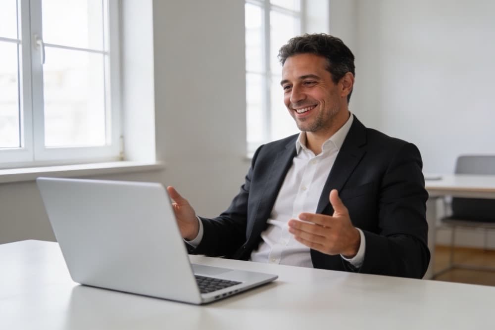 Commerciale B2B durante una discovery call in videoconferenza: ascolto attivo, domande aperte e note sincronizzate nel CRM, l’intervista al posto dell’interrogatorio